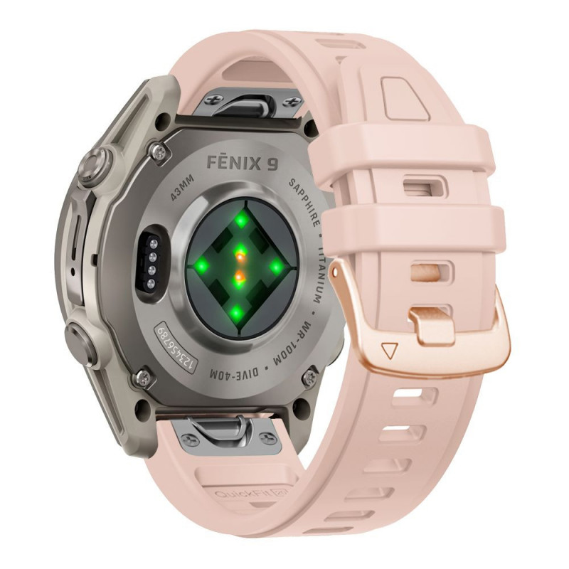 Pulseira de silicone Tech-Protect para Garmin Fenix 5s / 5s Plus / 6s / 6s Pro / 7s / 8 / 9 / 9 Pro 43 mm, rosa em pó