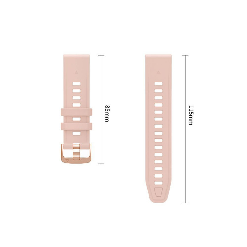 Pulseira de silicone Tech-Protect para Garmin Fenix 5s / 5s Plus / 6s / 6s Pro / 7s / 8 / 9 / 9 Pro 43 mm, rosa em pó