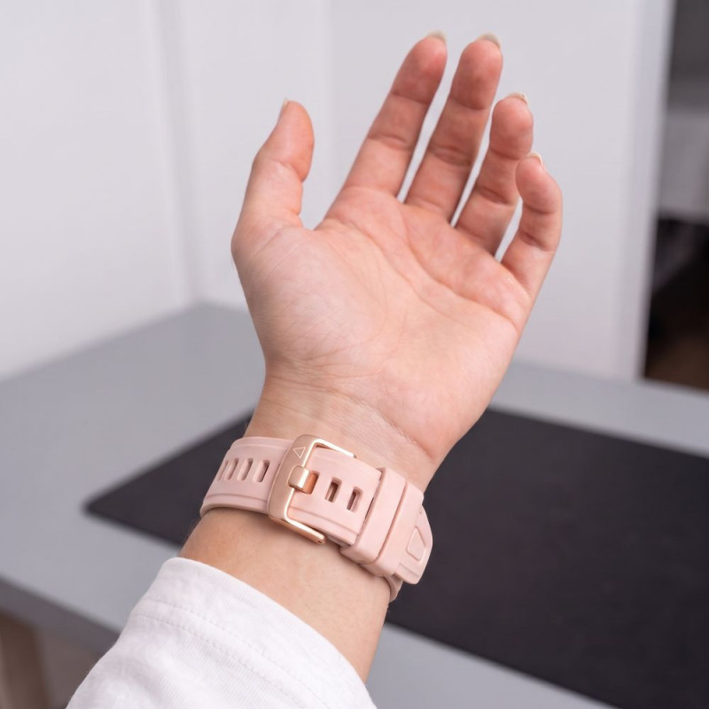 Pulseira de silicone Tech-Protect para Garmin Fenix 5s / 5s Plus / 6s / 6s Pro / 7s / 8 / 9 / 9 Pro 43 mm, rosa em pó