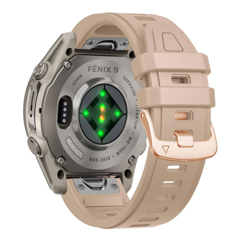 Pulseira de silicone Tech-Protect para Garmin Fenix 5s / 5s Plus / 6s / 6s Pro / 7s / 8 / 9 / 9 Pro 43 mm, nogueira