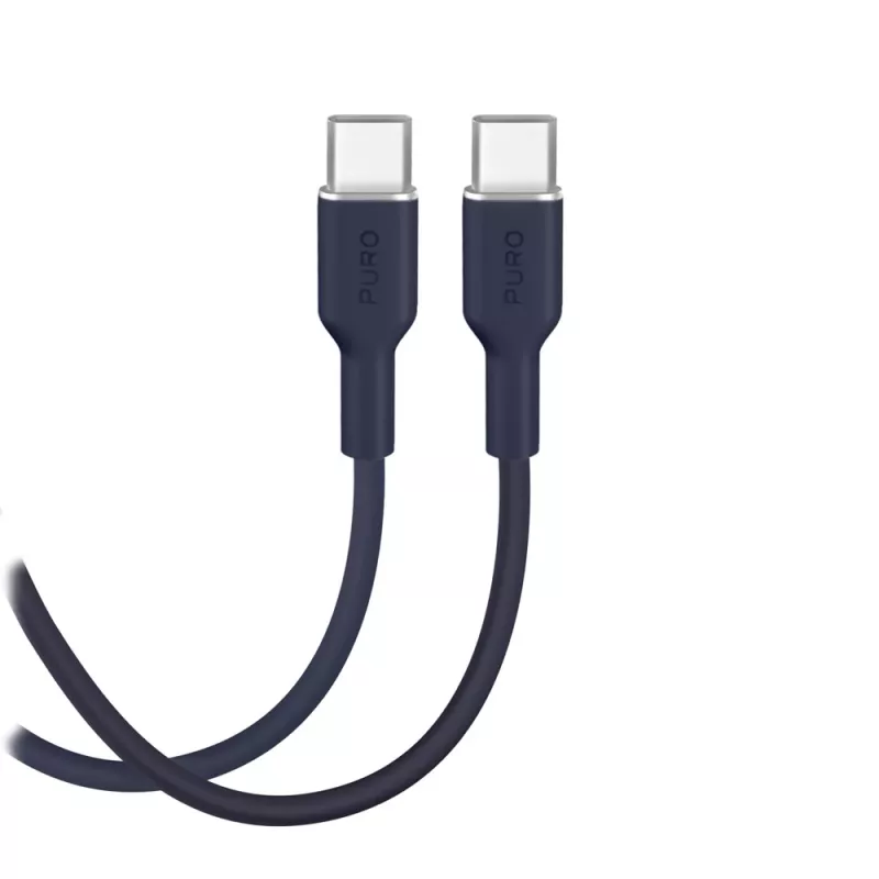 Cabo USB-C para USB-C Puro Icon 60W 1,5 m, azul-marinho