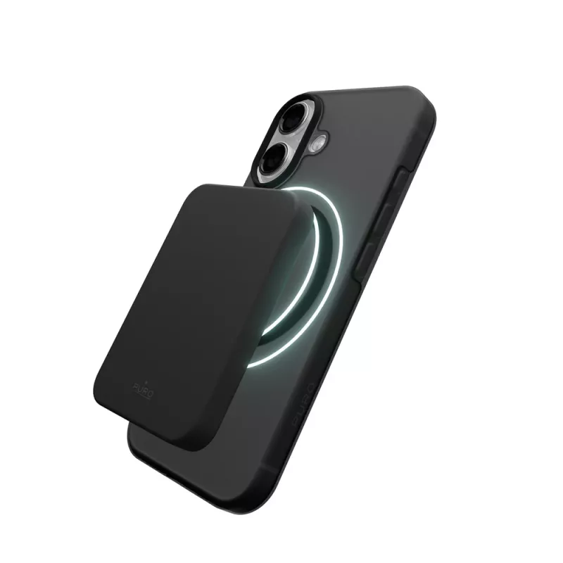 Capa de silicone compatível com MagSafe Puro Daylight para iPhone 17, preto translúcido