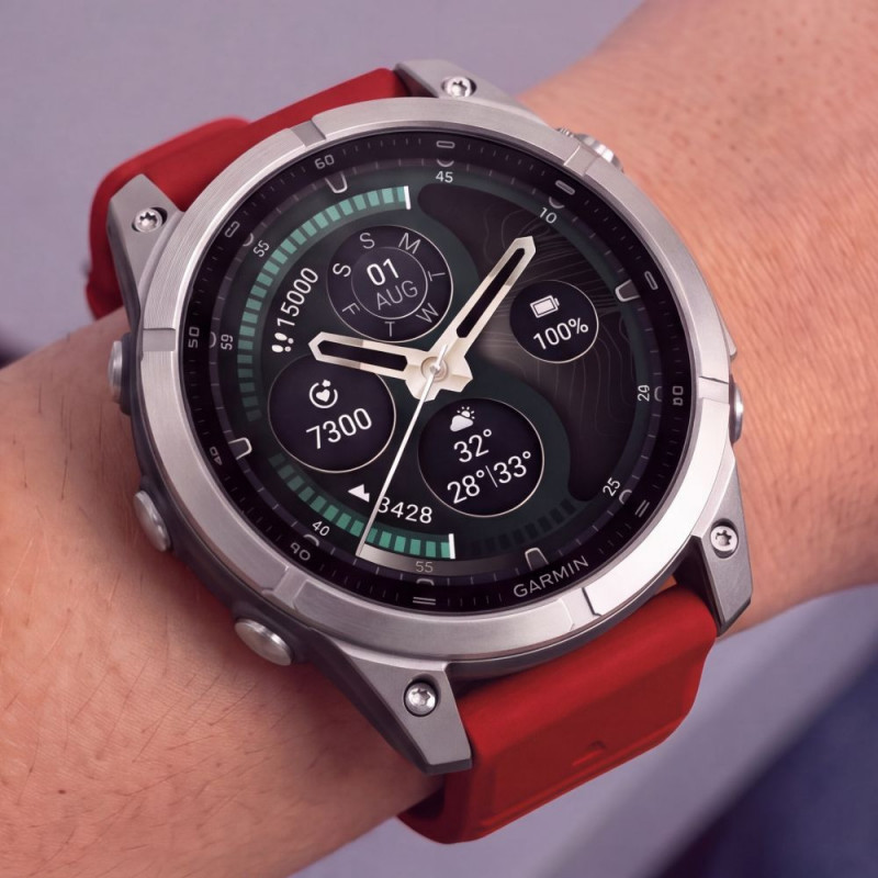 Pulseira de silicone Tech-Protect para Garmin Fenix 5 / 6 / 6 Pro / 7 / 8 / 8 Pro / E / 9 / 9 Pro 47 mm, vermelho carmesim