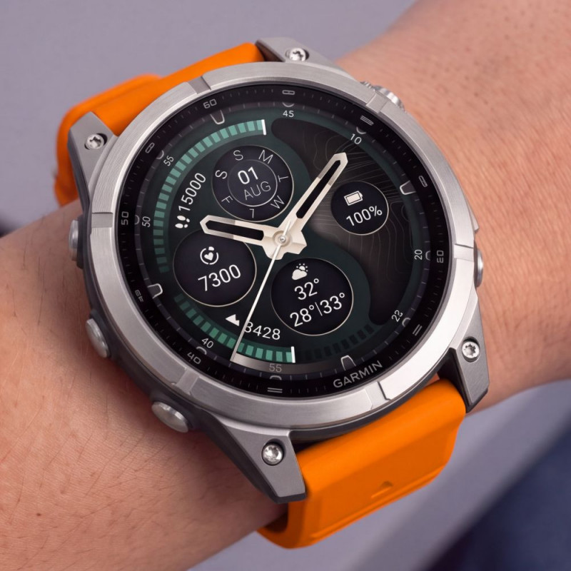 Pulseira de silicone Tech-Protect para Garmin Fenix 5 / 6 / 6 Pro / 7 / 8 / 8 Pro / E / 9 / 9 Pro 47 mm, laranja sinal