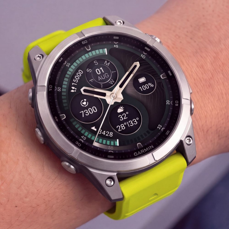 Pulseira de silicone Tech-Protect para Garmin Fenix 5 / 6 / 6 Pro / 7 / 8 / 8 Pro / E / 9 / 9 Pro 51 mm, Volt Lime