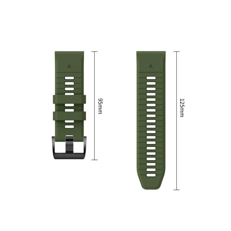 Pulseira de silicone Tech-Protect para Garmin Fenix 5 / 6 / 6 Pro / 7 / 8 / 8 Pro / E / 9 / 9 Pro 51 mm, verde militar