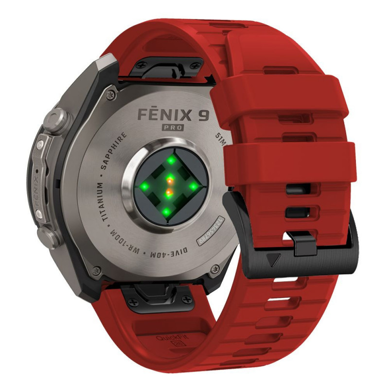 Pulseira de silicone Tech-Protect para Garmin Fenix 5 / 6 / 6 Pro / 7 / 8 / 8 Pro / E / 9 / 9 Pro 51 mm, vermelho carmesim