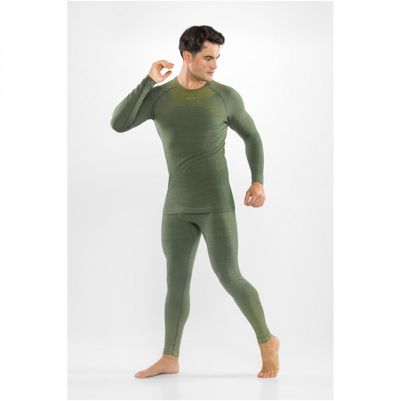 Conjunto de primeira camada de merino para homem Viking Altis Man Set, verde-escuro, M