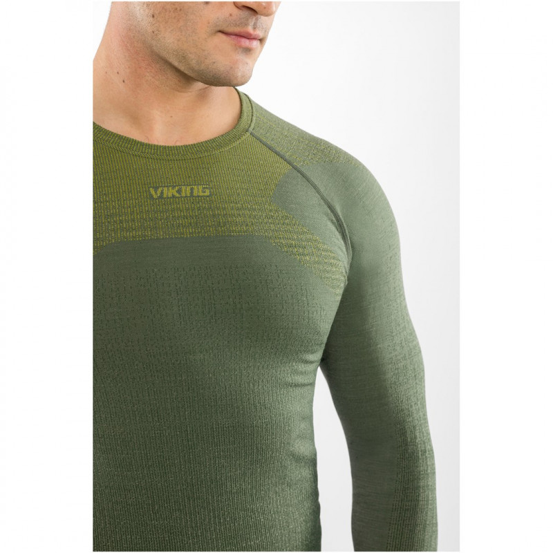 Conjunto de primeira camada de merino para homem Viking Altis Man Set, verde-escuro, M