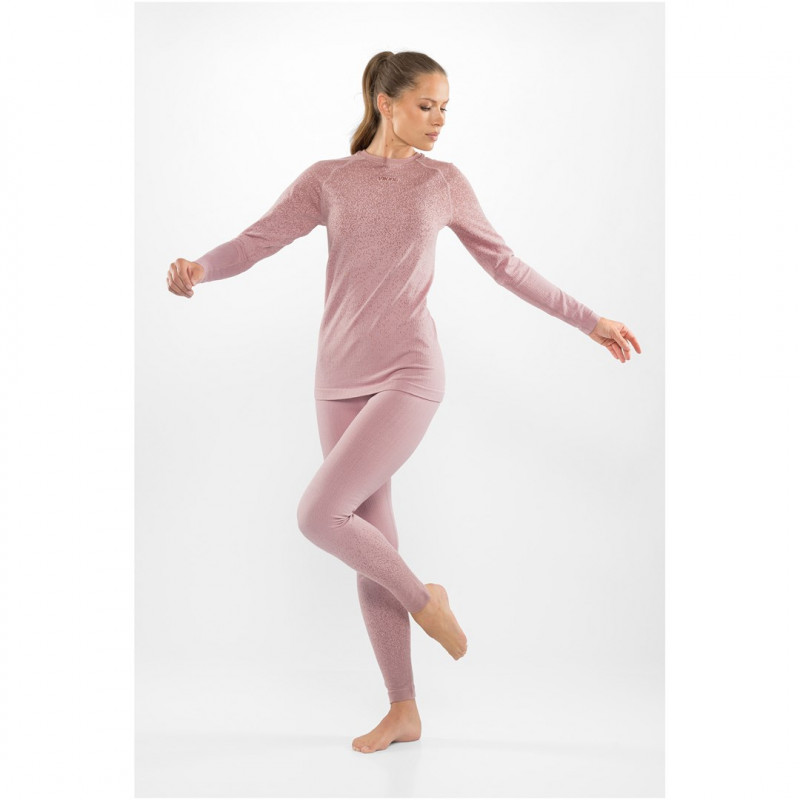 Conjunto de primeira camada de merino para mulher Viking Altis Lady Set, rosa, L