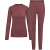 Conjunto de primeira camada para mulher Viking Meriboo Lady Set Merino, rosa, M