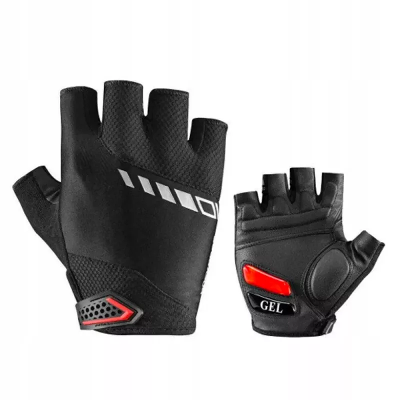 Luvas de ciclismo Rockbros S143-BK com inserções de gel, tamanho XXL, pretas