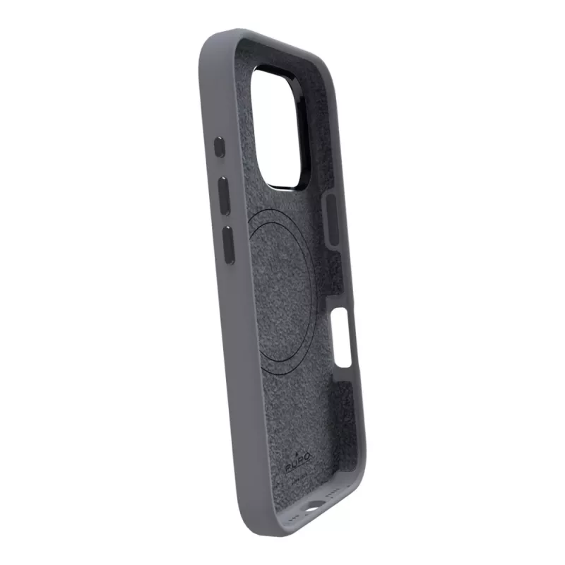 Capa de silicone MagSafe Puro Icon Mag Pro para iPhone 16 Pro Max, cinzento-escuro