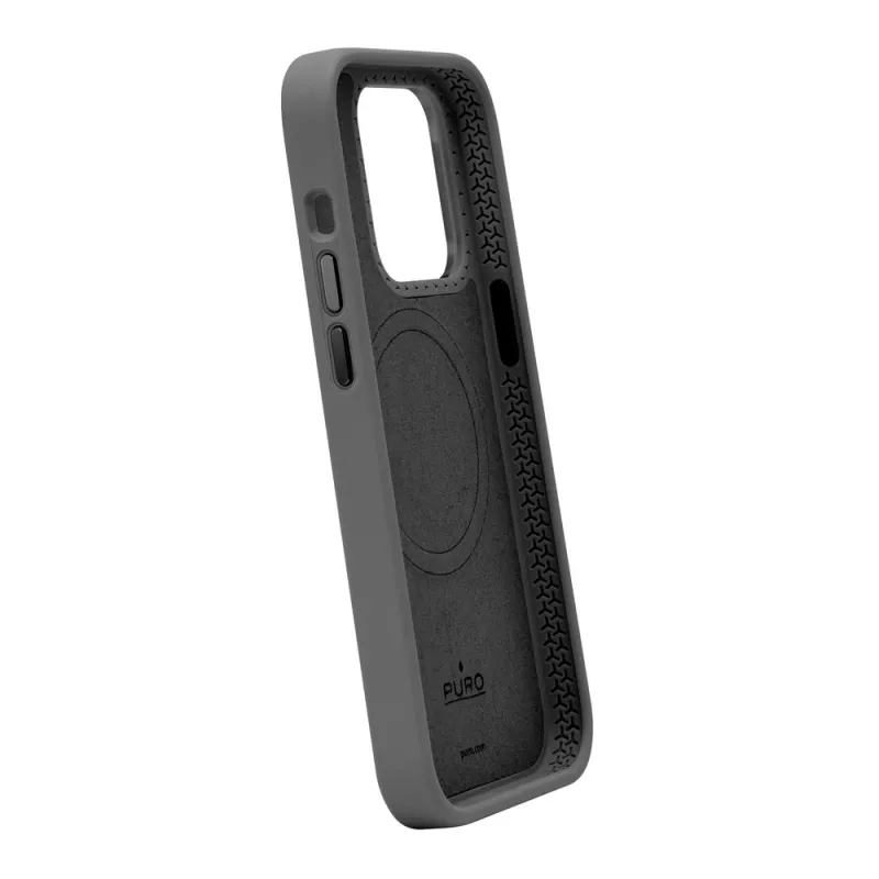 Capa de silicone MagSafe Puro Icon Mag Pro para Apple iPhone 15 Pro Max, preta