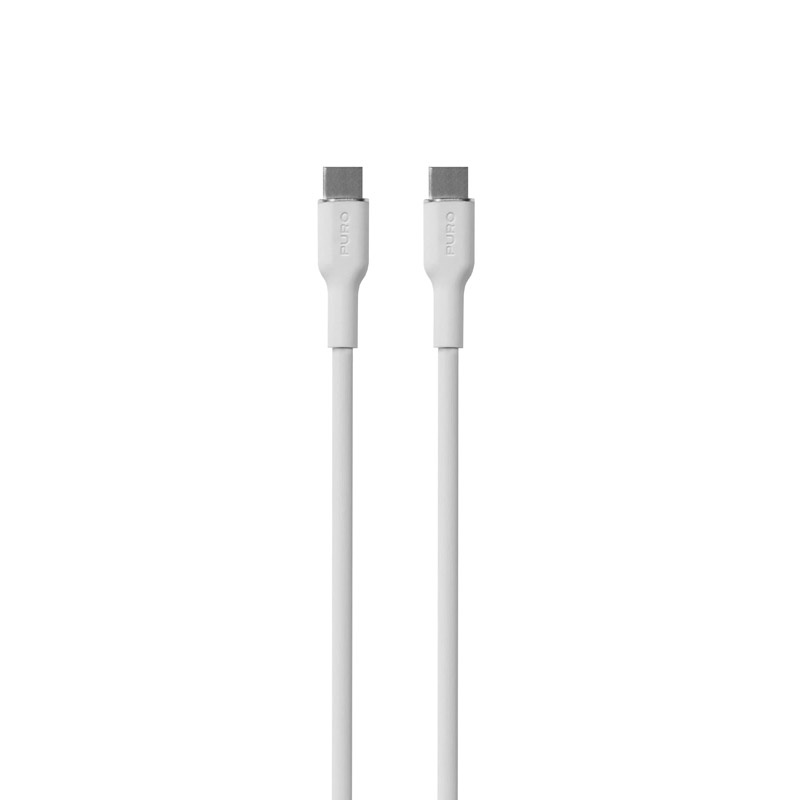 Cabo USB-C para USB-C Puro ICON Soft PUR671, 1,5 m, branco