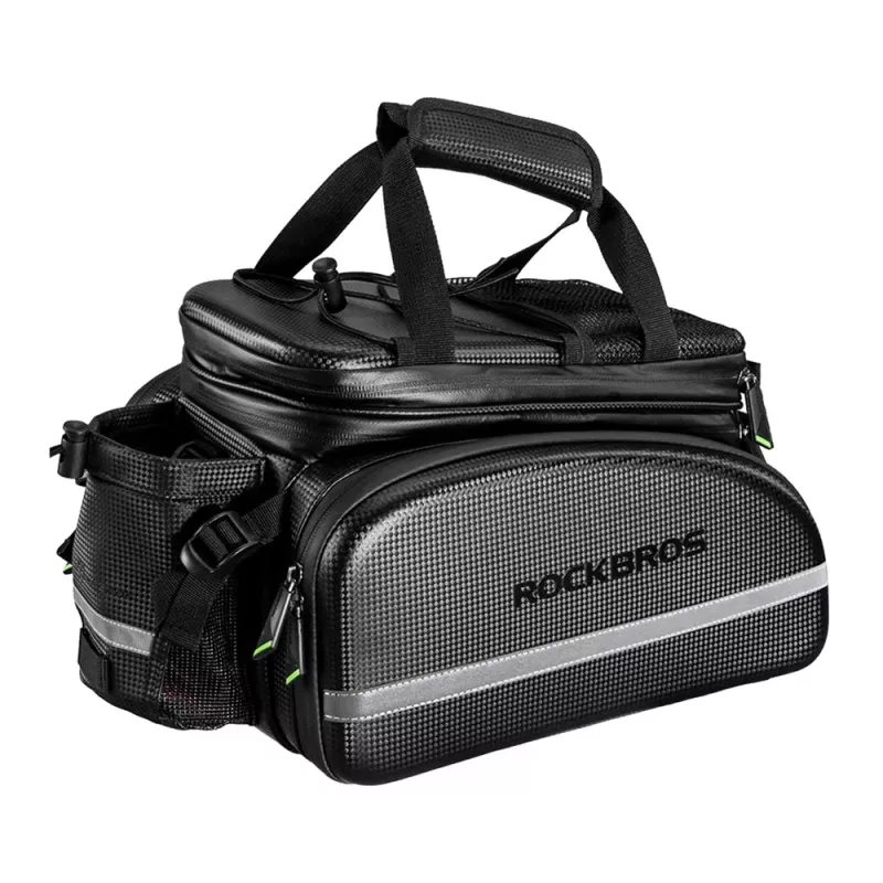 Bolsa de bagageiro para bicicleta Rockbros A6-6, 35 l, com bolsos desdobráveis, preta