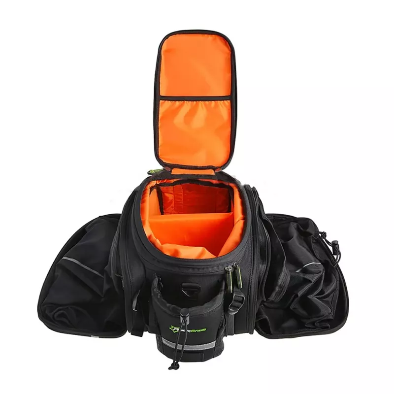 Bolsa de bagageiro para bicicleta Rockbros A6-6, 35 l, com bolsos desdobráveis, preta