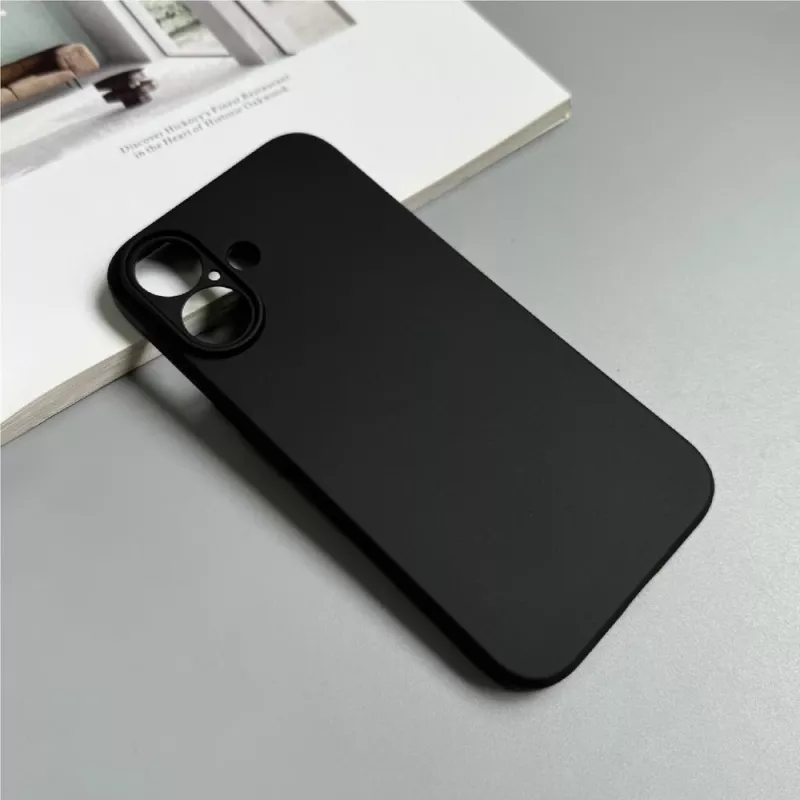 Capa mole Hurtel para iPhone 16 Plus, preta