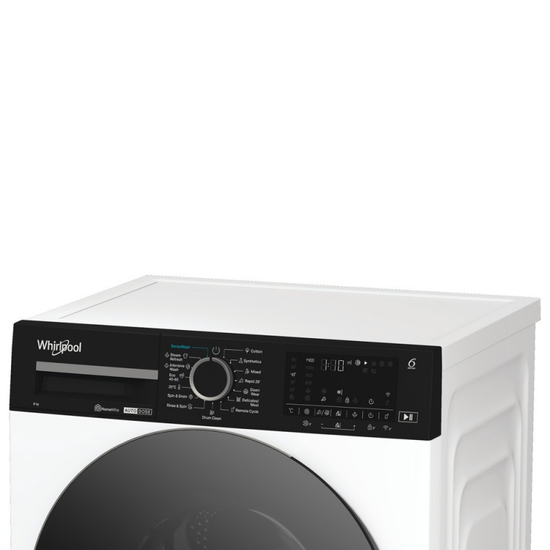 Máquina de lavar roupa de carregamento frontal Whirlpool WPM 87W ADS EE, 8 kg, 1400 RPM, branca