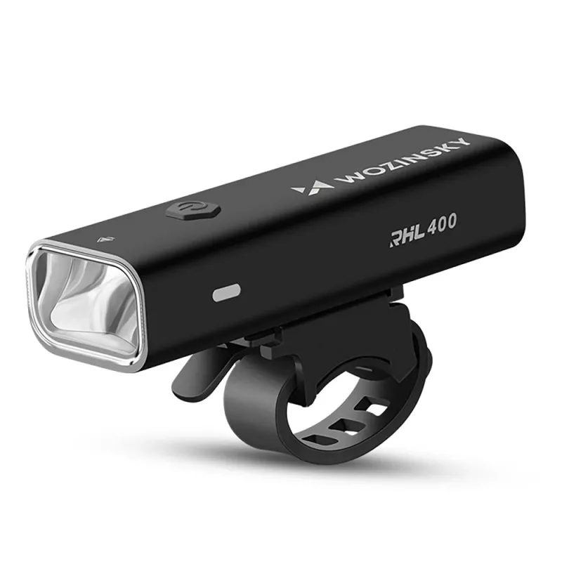 Conjunto de luzes para bicicleta Wozinsky WSBLB2, frente (400 lm) e traseira, preto