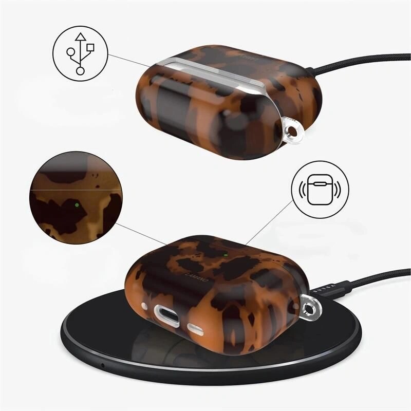 Capa Tech-Protect Lamano para Apple AirPods Pro 3, preta e castanha