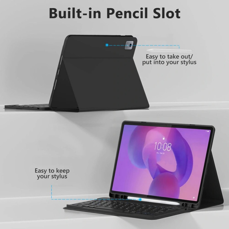 Tech-Protect SmartCase Pen + Teclado para Lenovo Idea Tab Plus 12.1 (TB-361), Preto