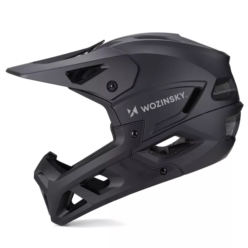 Capacete de bicicleta integral Wozinsky com viseira amovível, 60-62 cm, preto
