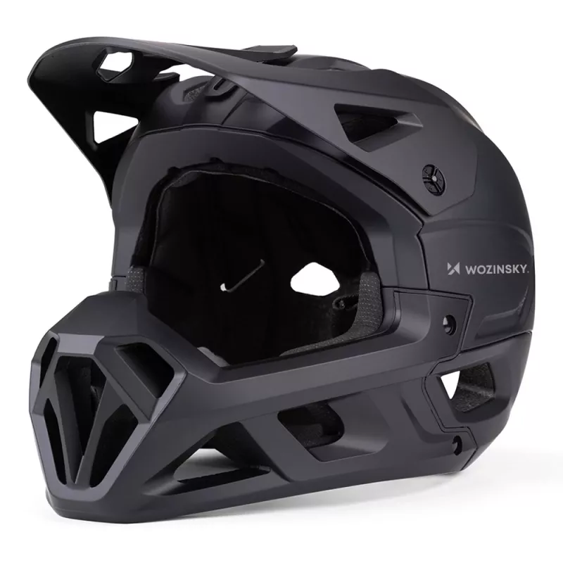 Capacete de bicicleta integral Wozinsky com viseira amovível, 60-62 cm, preto