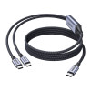 Cabo USB-C 2in1 UGREEN L533, USB-C para 2x USB-C PD 140W, 2 m, preto