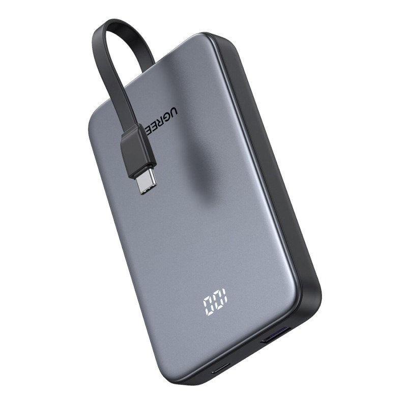 UGREEN PB526 10000mAh 20W Power Bank com cabo USB-C integrado