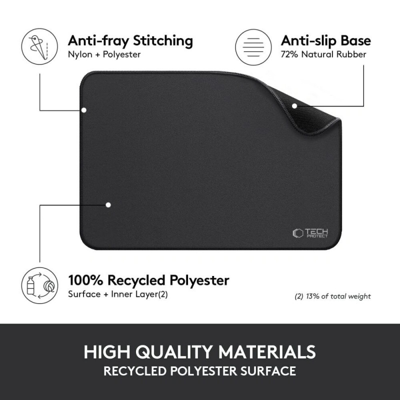 Tech-Protect Tapete de rato A100 35x25 cm, preto
