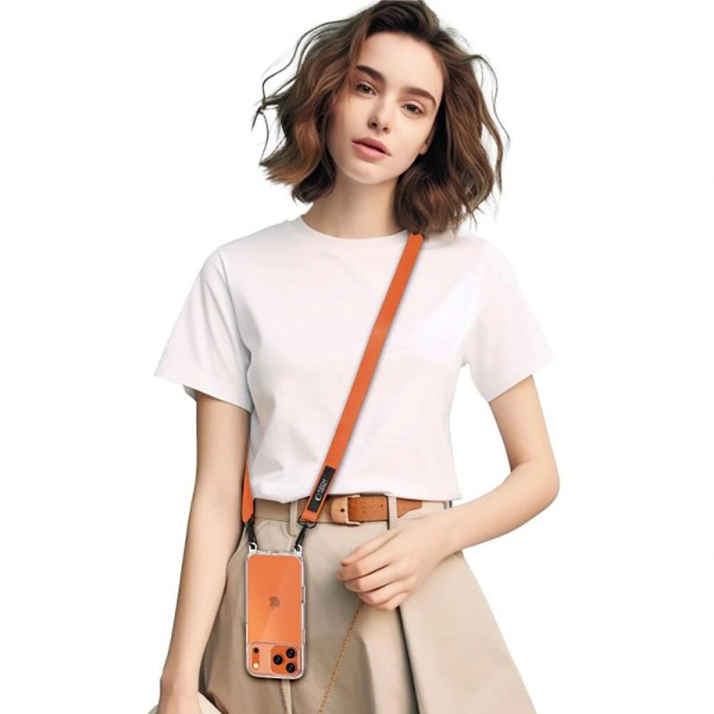 Cordão de telemóvel Tech-Protect C6S Rope Crossbody, laranja cósmico