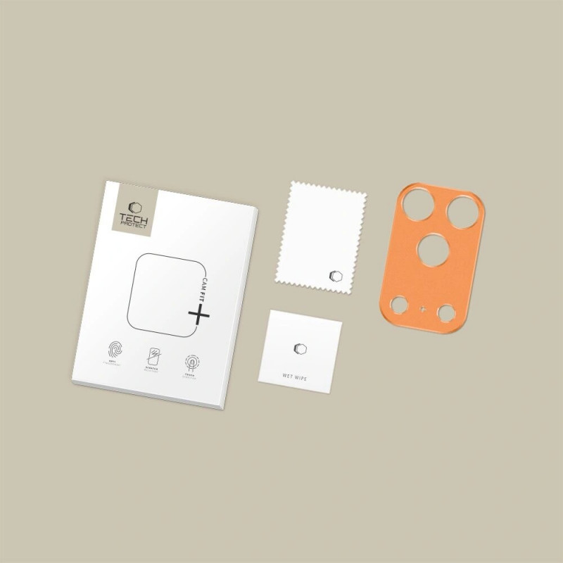 Tech-Protect Camalloy Fit+ capa de proteção para câmara para Apple iPhone 17 Pro Max, laranja cósmico