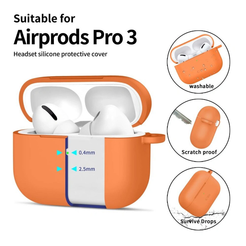 Capa Tech-Protect Silicone Hook para Apple AirPods Pro 3, Cosmic Orange