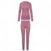 Conjunto de roupa interior térmica Viking Gasher Lady Set Merino para mulher, rosa, L