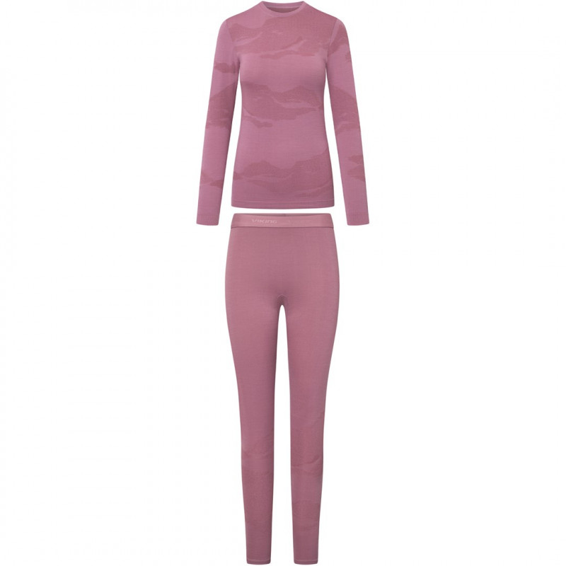 Conjunto Viking Gasher Lady Set Merino de roupa interior feminina, rosa, S