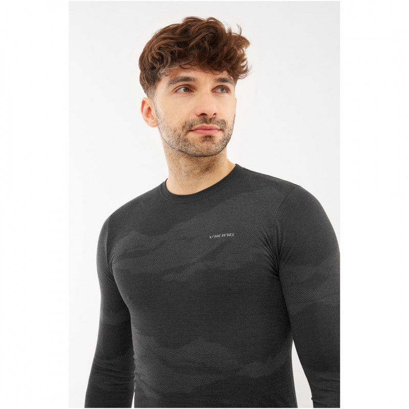 Conjunto de roupa interior masculina Viking Gasher Man Set Merino, preto, XL