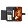 Capa carteira Hurtel para Samsung Galaxy A37 5G em pele PU com suporte e alça de ombro, preta