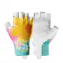 Luvas de ciclismo de dedos curtos com absorção de choques para mulher Rockbros S389, tamanho L, multicolor