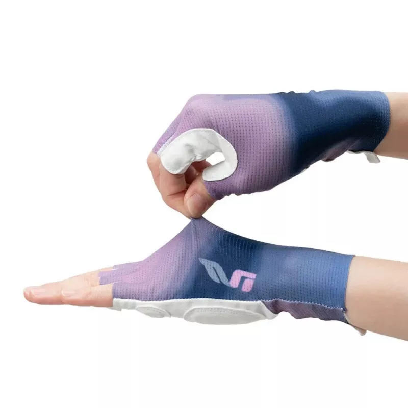 Luvas de ciclismo de dedos curtos com absorção de choques para mulher Rockbros S389, tamanho L, roxas