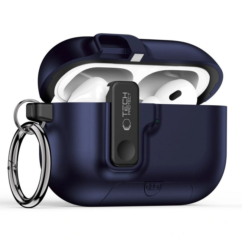 Capa Tech-Protect Slim Hook para Apple AirPods Pro 3, azul-marinho