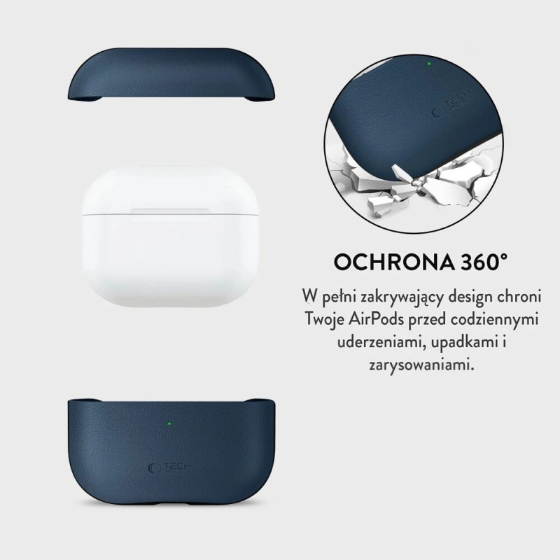 Capa NaturalFit Tech-Protect para Apple AirPods Pro 3, azul-marinho