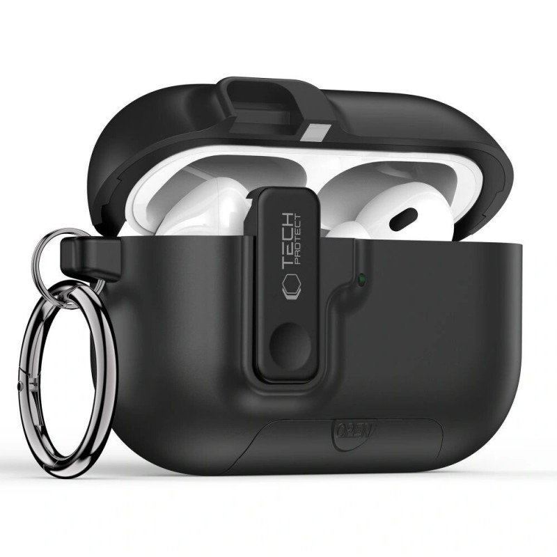 Capa Tech-Protect Slim Hook para Apple AirPods Pro 3, preta