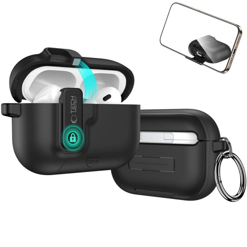 Capa Tech-Protect Slim Hook para Apple AirPods Pro 3, preta