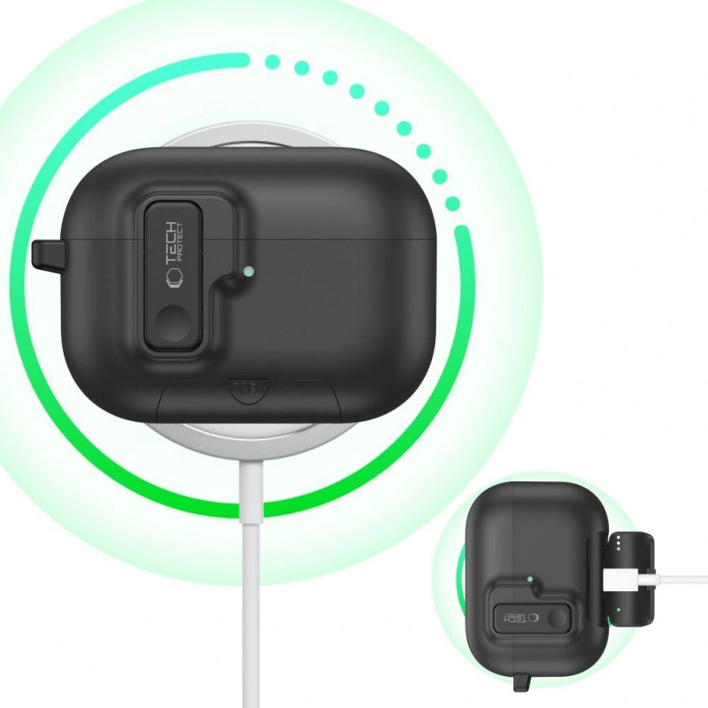 Capa Tech-Protect Slim Hook para Apple AirPods Pro 3, preta