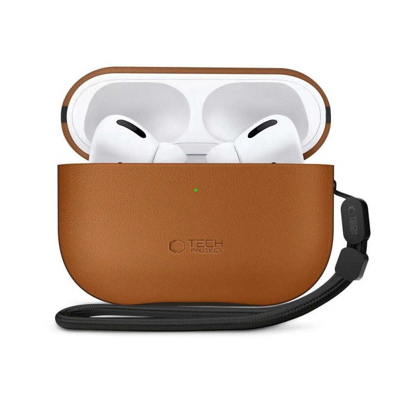 Capa Tech-Protect NaturalFit para Apple AirPods Pro 3, castanha