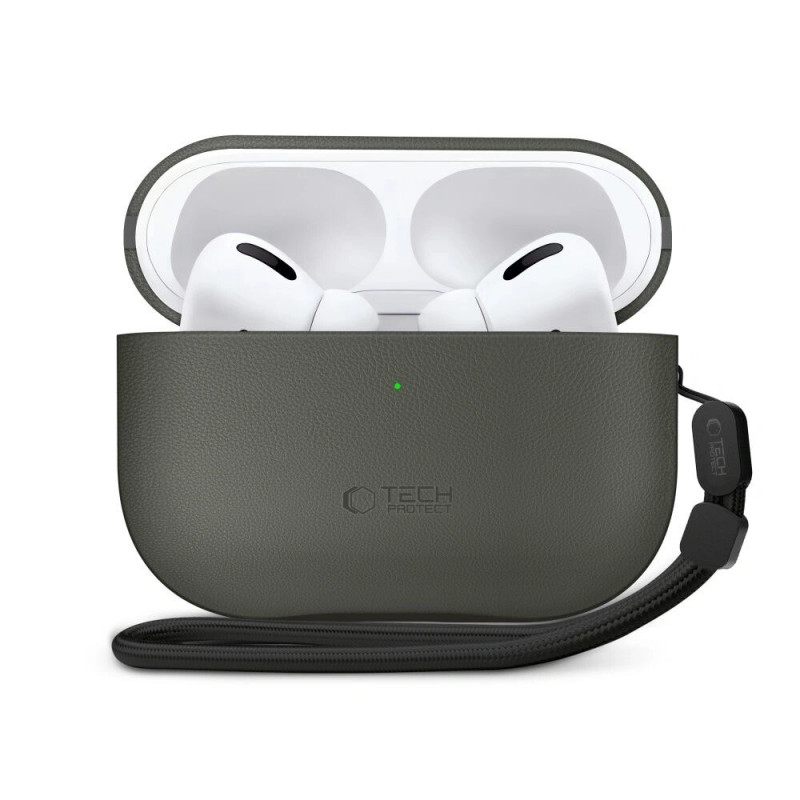 Capa Tech-Protect NaturalFit para Apple AirPods Pro 3, verde-oliva