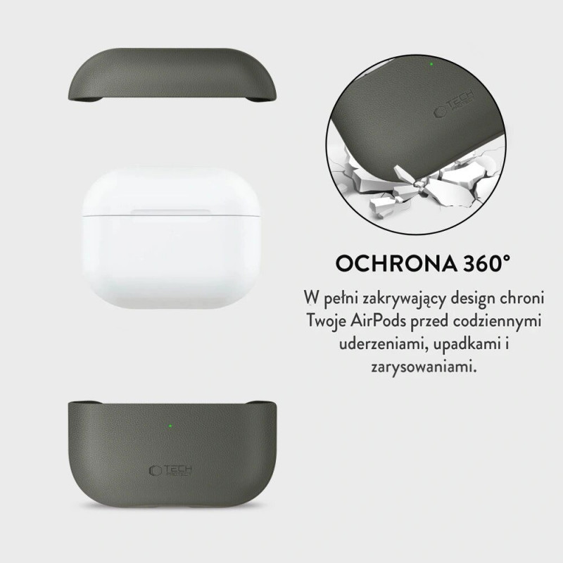 Capa Tech-Protect NaturalFit para Apple AirPods Pro 3, verde-oliva