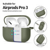 Capa Silicone Hook Tech-Protect para Apple AirPods Pro 3, verde-oliva