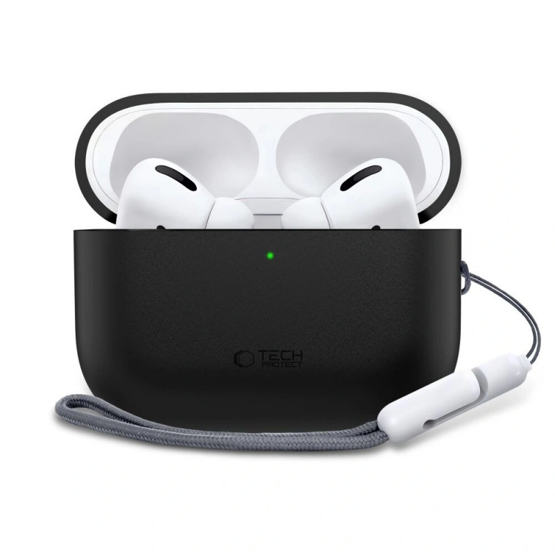 Capa de silicone Tech-Protect para Apple AirPods Pro 3 preta